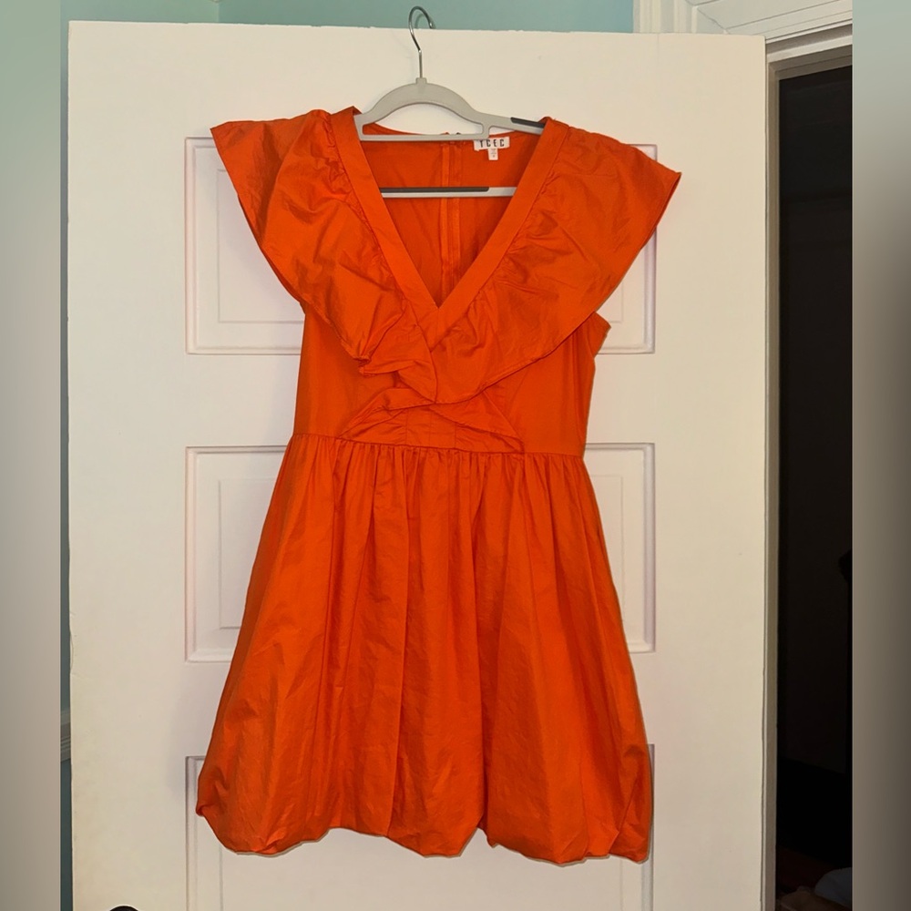 TCEC orange bubble dress size small